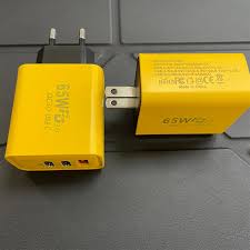 65W PD USB Charger QC3.0 Yellow – Super Fast USB-C & USB-A Charging Adapter