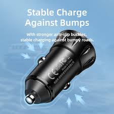 Remax RCC361 Car Charger 3A – Dual Port USB & Type-C Fast Car Charging Adapter